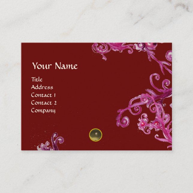 MAGIC BERRIES MONOGRAM Edelstein grau Visitenkarte (Vorderseite)