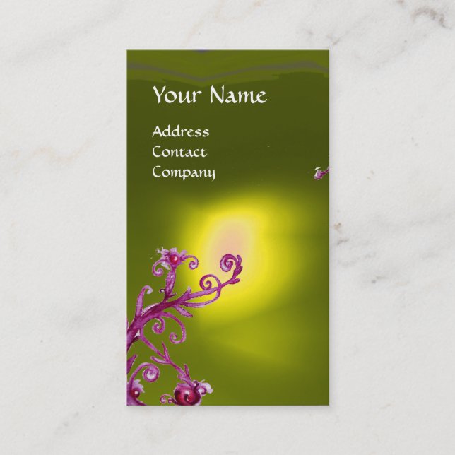 MAGIC BERRIES MONOGRAM gelb Visitenkarte (Vorderseite)