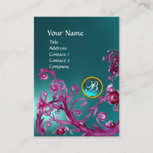 MAGIC BERRIES MONOGRAM GEM aquamarinblau Visitenkarte