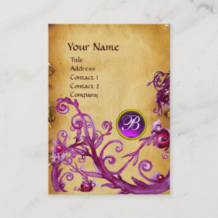 MAGIC BERRIES MONOGRAM GEM Perchment lila Visitenkarte