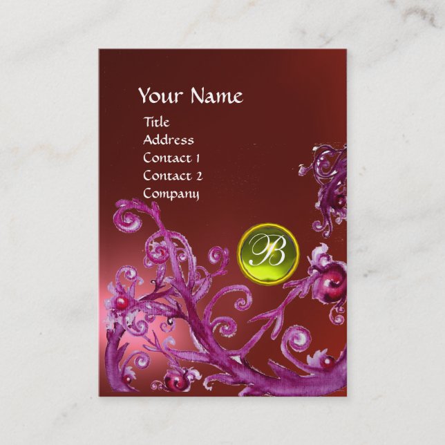 MAGIC BERRIES MONOGRAM GEM ruby rot gelb Visitenkarte (Vorderseite)