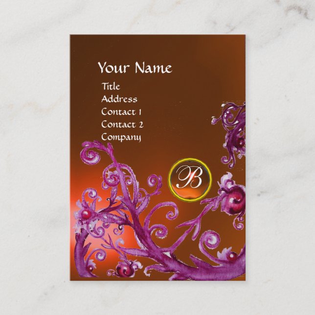 MAGIC BERRIES MONOGRAM GEM topaz orange Visitenkarte (Vorderseite)
