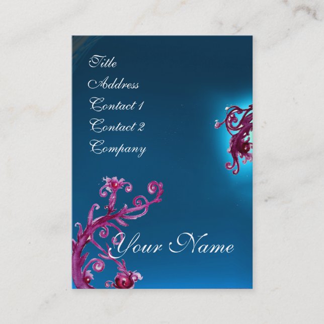 MAGIC BERRIES MONOGRAM lila Rotes Blau Visitenkarte (Vorderseite)
