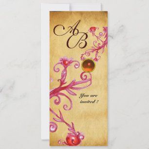MAGIC BERRIES MONOGRAM Parchment Orange Agate Einladung