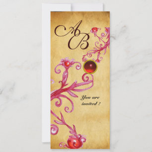 MAGIC BERRIES MONOGRAM Parchment Red Ruby Einladung