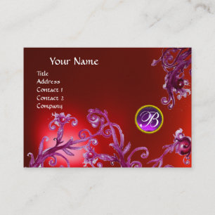 MAGIC BERRIES MONOGRAM, rubinrot violett Visitenkarte