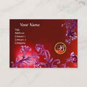 MAGIC BERRIES MONOGRAM, rubinrot Visitenkarte