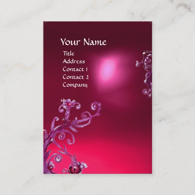 MAGIC BERRIES MONOGRAM ruby pink Visitenkarte (Vorderseite)