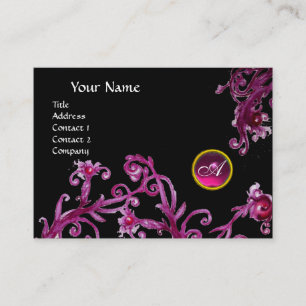 MAGIC BERRIES MONOGRAM Schwarzer Edelstein Rosa Visitenkarte
