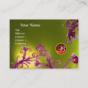 MAGIC BERRIES MONOGRAM, topas gelb rubinrot Visitenkarte
