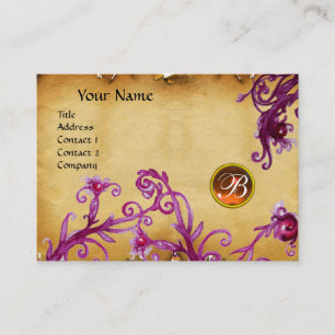 MAGIC BERRIES MONOGRAM, Topaz-Orangenparchment Visitenkarte