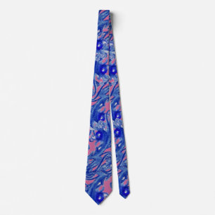 MAGIC BERRIES Pink Blue Floral Wirbel Krawatte
