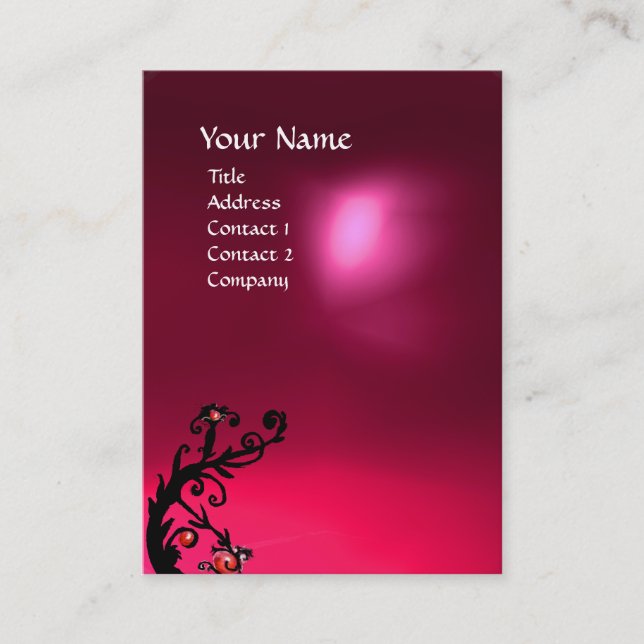 MAGIC BERRIES PINK FUCHSIA RUBY MONOGRAM VISITENKARTE (Vorderseite)