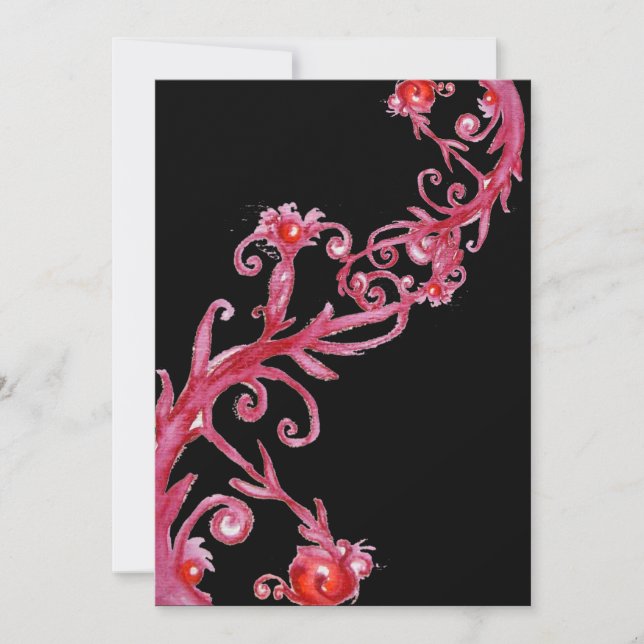 MAGIC BERRIES, rot schwarz Einladung (Vorderseite)