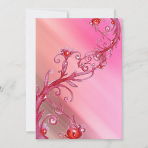 MAGIC BERRIES, rote weiße Seide Einladung