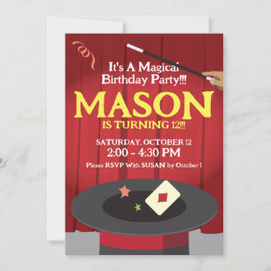Magic Birthday Party Einladung Top Hat & Magic!