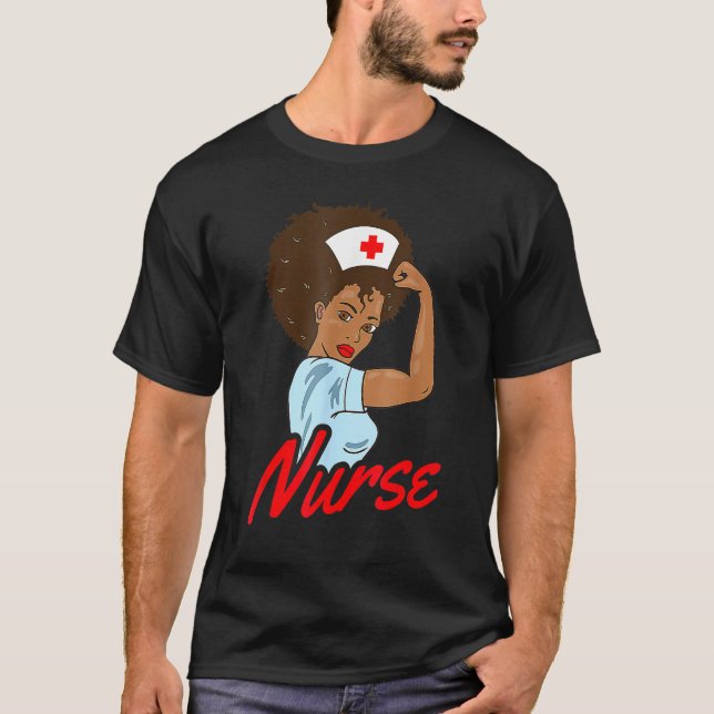 Magic Black Nurse Melanin Black History Pride Nurs T-Shirt (Vorderseite)