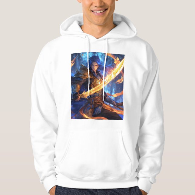 "Magic Blade of Blue Flames T - Shirt Design" (Vorderseite)