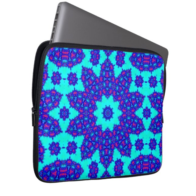 Magic Blue kaleidoscope flourished Laptopschutzhülle (Vorne Rechts)