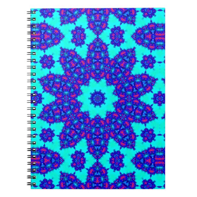 Magic Blue kaleidoscope flourished Notizblock (Vorderseite)