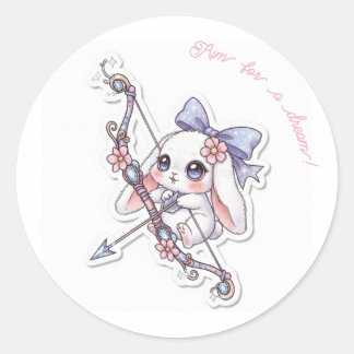 Magic Bow Bunny - Dreamy Fantasy Adventure Kawaii Runder Aufkleber