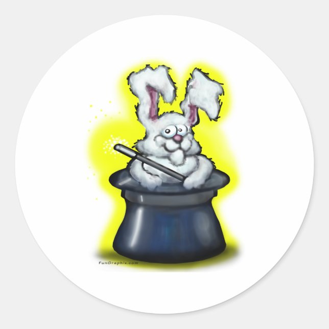 Magic Bunny Runder Aufkleber (Vorderseite)