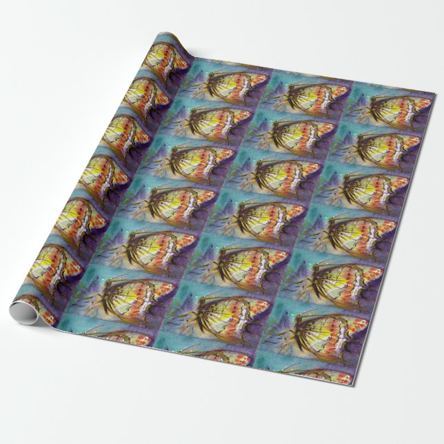 MAGIC BUTTERFLEGE IN BLAU GESCHENKPAPIER (Ungerollt)