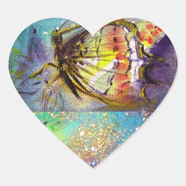 MAGIC BUTTERFLY Herz-Aufkleber (Vorderseite)