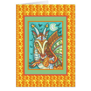 MAGIC CANDY CORN DRAGON, HALLOWEEN FANTASY CARD