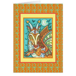 MAGIC CANDY CORN DRAGON, HALLOWEEN FANTASY CARD