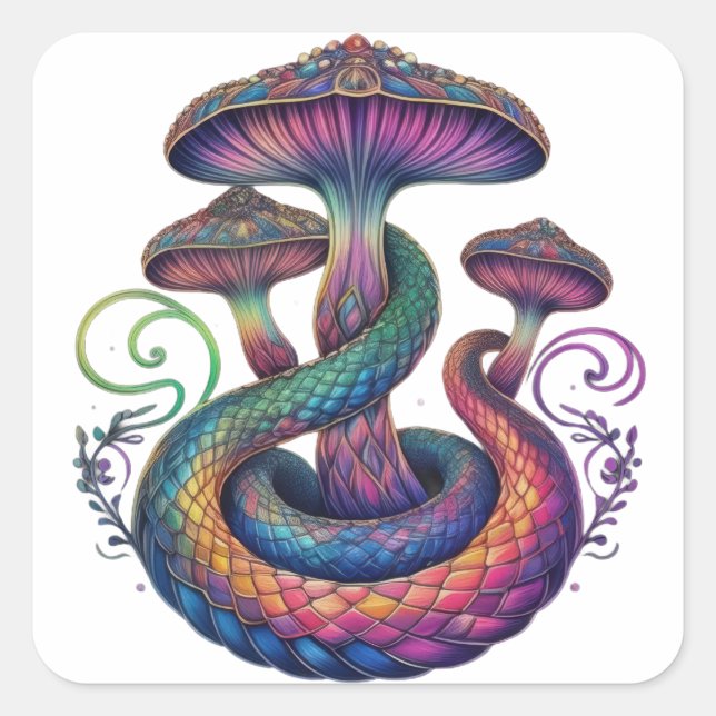 Magic Caps Quadratischer Aufkleber (Vorderseite)