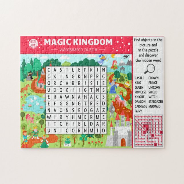 Magic Castle Word Suche Kinderspiel Puzzle (Horizontal)
