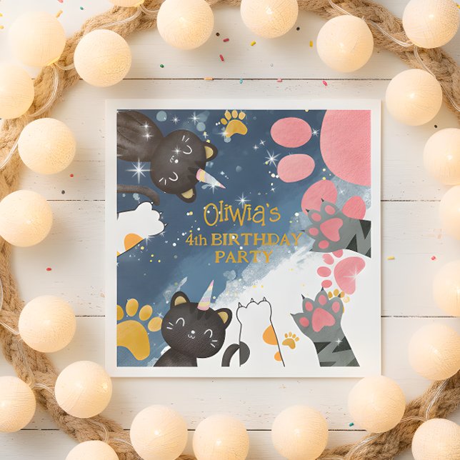Magic Caticorn Geburtstag Papierserviette (Von Creator hochgeladen)
