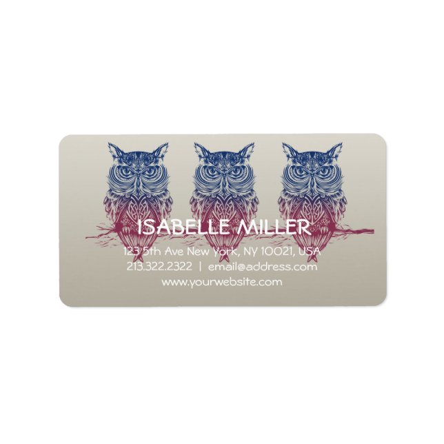 Magic Celtic Eule Adressaufkleber (Vorne)