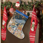 Magic Christmas Snowman & Friends Großer Weihnachtsstrumpf<br><div class="desc">Handgearbeitete Winterzauber mit Waldtieren und Freunden Weihnachts-Strumpf. Dieses skurrile Design wird etwas Magie hervorbringen, es einfach über den Kamin hängen. Der gesamte Text ist anpassbar. Es zeigt verschiedene Charaktere: ein kleines Mädchen, Baby, Schneemann, Fuchs, Hirsch, Vögel, Raben, Eichhörnchen und Mäuse. Der Hintergrund ist auf einem schneebedeckten Hügel mit dunkelblauem Himmel...</div>