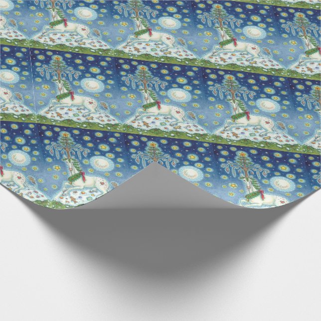 MAGIC CHRISTMAS UNICORN HOLIDAY WRAPPING PAPIER GESCHENKPAPIER (Ecke)