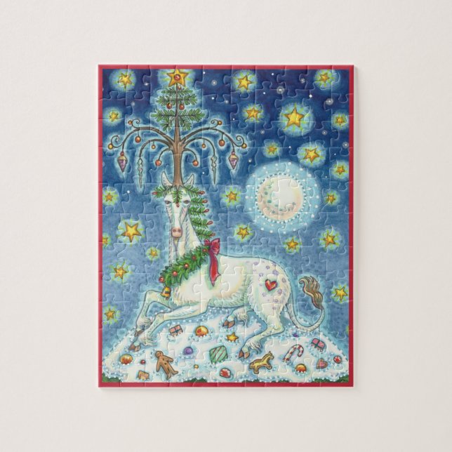 MAGIC CHRISTMAS UNICORN, URLAUB FANTASY PUZZLE (Vertikal)