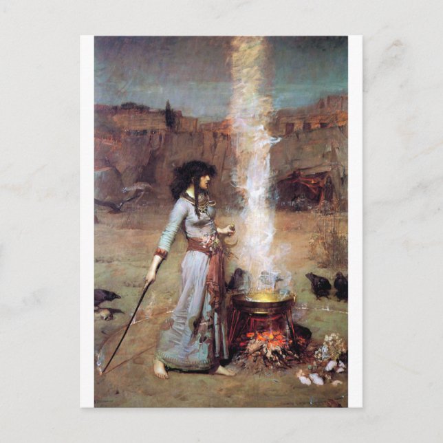 Magic Circle, John William Waterhouse Postkarte (Vorderseite)