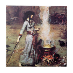 Magic Circle Waterhouse Pre-Raphaelite Tile Fliese