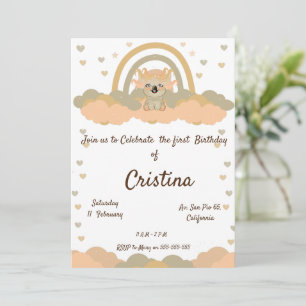 Magic Cloud Rainbow Koala Bär Party Einladung