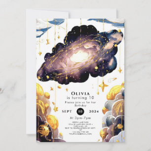 Magic Comet Space zum Geburtstag Einladung