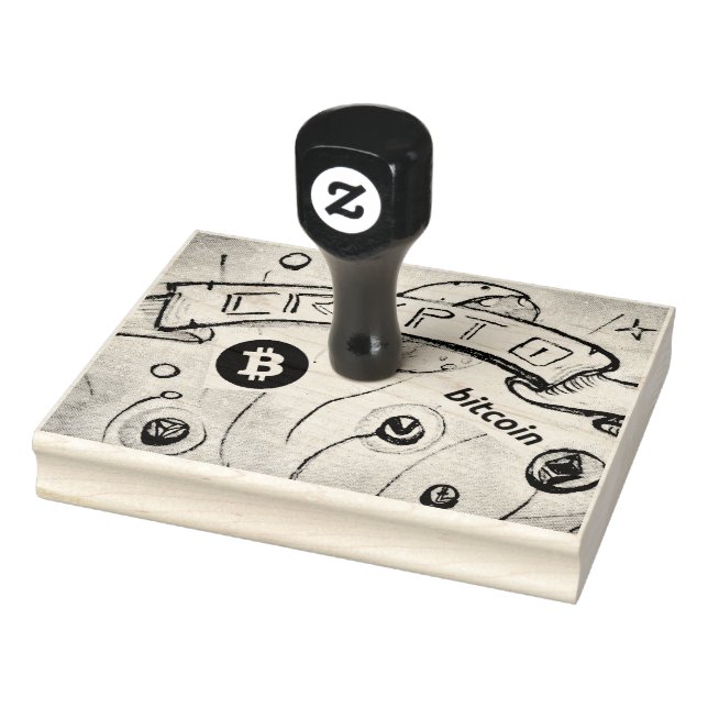 Magic Crypto Bitcoin (E-QR-Adresse) Gummistempel (Stempel)