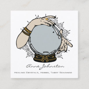 Magic Crystal Ball and Handplatz Business Card Quadratische Visitenkarte