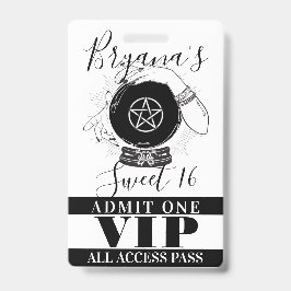 Magic Crystal Ball Fortune Teller Party VIP Pass Ausweis