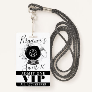 Magic Crystal Ball Fortune Teller Party VIP Pass Ausweis