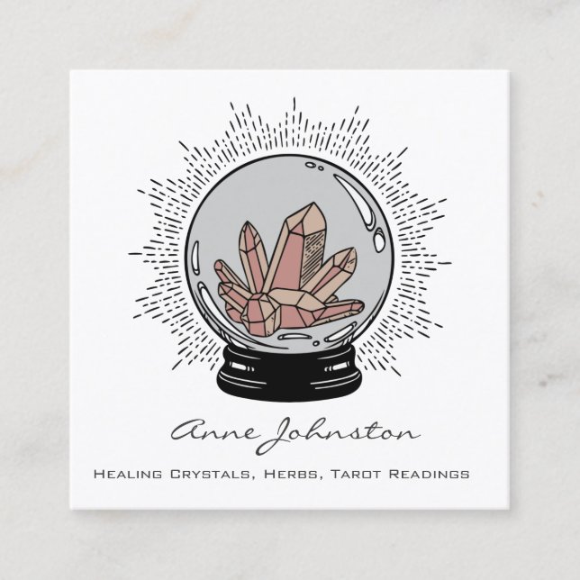 Magic Crystal Ball Square Business Card Quadratische Visitenkarte (Vorderseite)