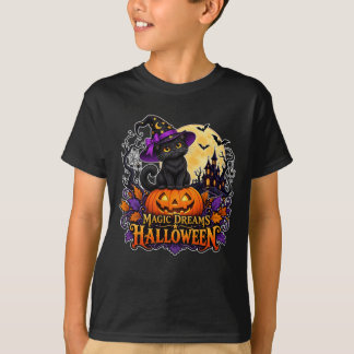 Magic Dreams Halloween Schwarze Katze T-Shirt