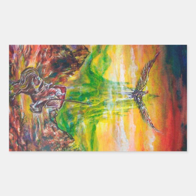 MAGIC DUEL ZWISCHEN BRADAMANT UND NEGROMANCER RECHTECKIGER AUFKLEBER (Vorderseite)