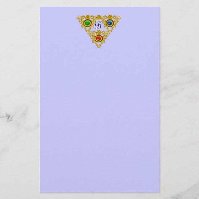 MAGIC ELFIC TALISMAN /GOLD TRIANGLE Blue Briefpapier (Vorderseite)