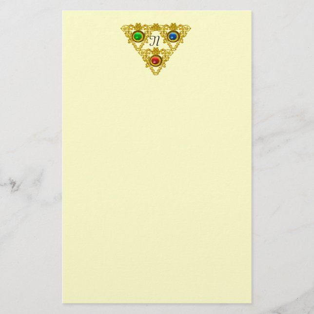 MAGIC ELFIC TALISMAN /GOLD TRIANGLE Creme Briefpapier (Vorderseite)